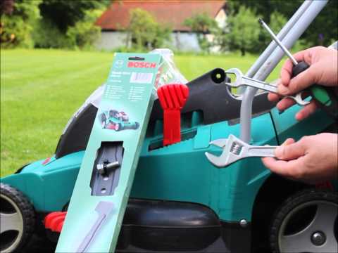 Anholdelse øjeblikkelig Omvendt How to: replace / change blade of Bosch Rotak cordless electric Lawn mower  43, 40, 37, 34, 32, 36 LI - YouTube