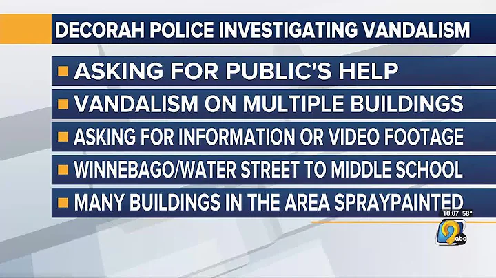 Decorah Police investigating vandalism to several buildings overnight