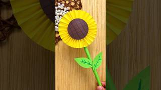 Paper sunflower easy craft ideas for kids #shorts #ytshorts #viralvideo #diy #art #papercraft #diy