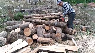 Köy işleri Önümüz kış odun kesimi (husqvarna motorlu testere)