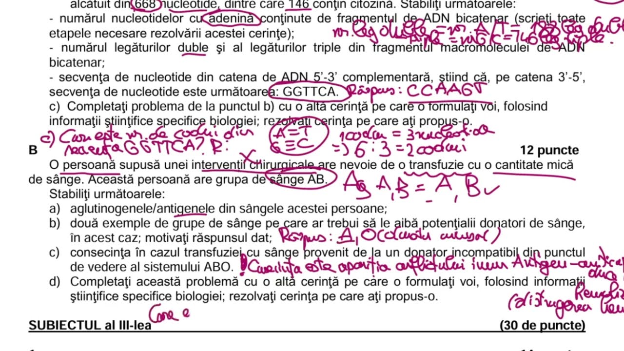 Rezolv simularea examenului de bac la biologie 2025