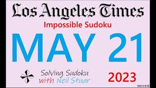 Famous LA Times  Impossible Sudoku, May 21, 2023 Wealth