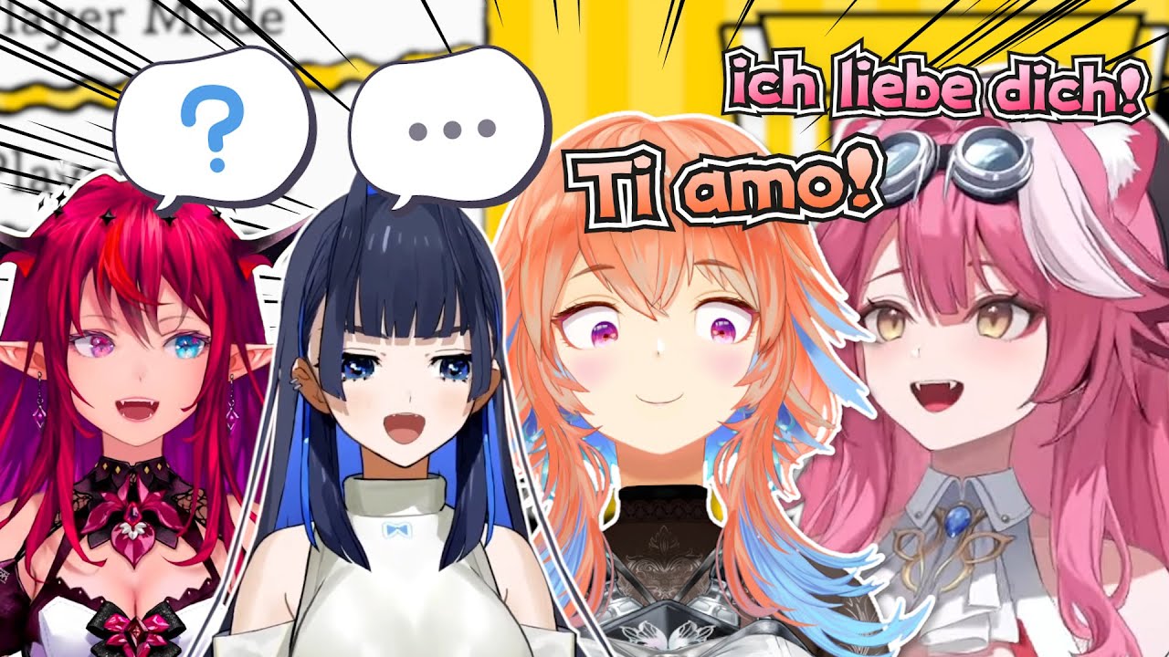 店長和粉豹在說德語和意語的時候，Kronii和IRyS突然沉默了w【Kiara/Kronii/Raora/IRyS】【hololive-EN】【中英字幕】