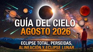 GUÍA DEL CIELO Agosto 2026: Eclipse Solar TOTAL, Lluvia de Estrellas y Alineación Planetaria
