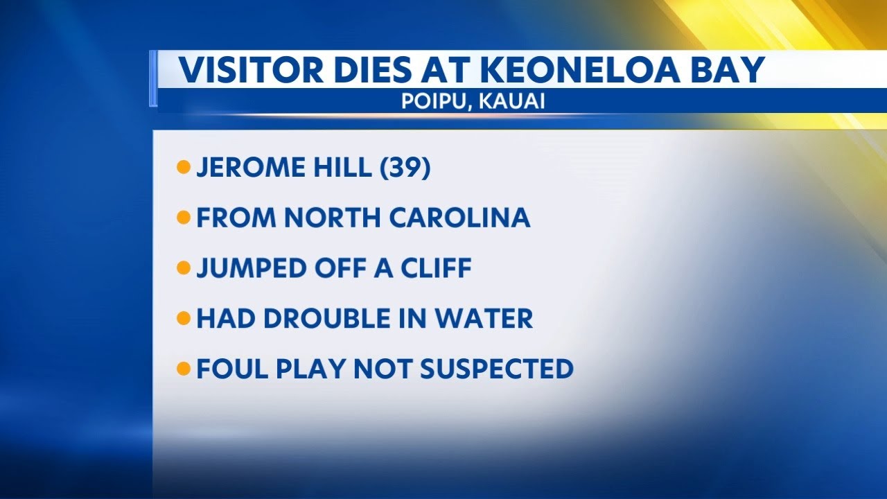 North Carolina man dies after cliff jumping on Kauai’s South Shore