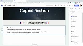 Google Sites   Copy and Paste a Section