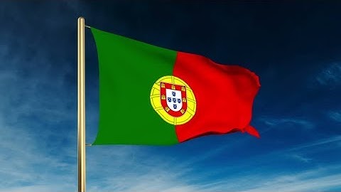 4K Portugal flag slider style. Waving in the wind with cloud background animation Stock video