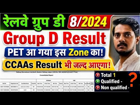 Group d 8/2024 Official Result Out For PET || Check Group D Result PET Guwahati 