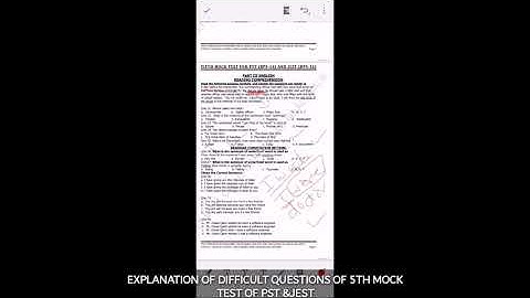 #EXPLANATION of #DIFFICULT #QUESTIONS of #5th Mock Test of #PST #JEST