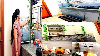 Kitchen Makeover।Modular kitchen organisation। আজ রান্নাঘরটা গুছিয়ে নিলাম।