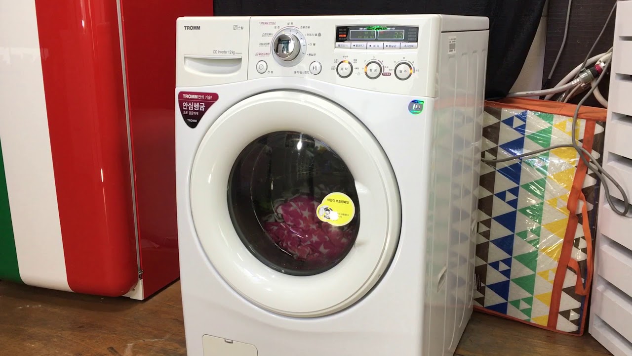 엘지 드럼세탁기 12kg 작동영상 LG tromm washing machine f3226wp5 2009y korea YouTube