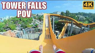 Tower Falls POV (4K 60FPS), Land of Legends Polin Water Coaster | Non-Copyright