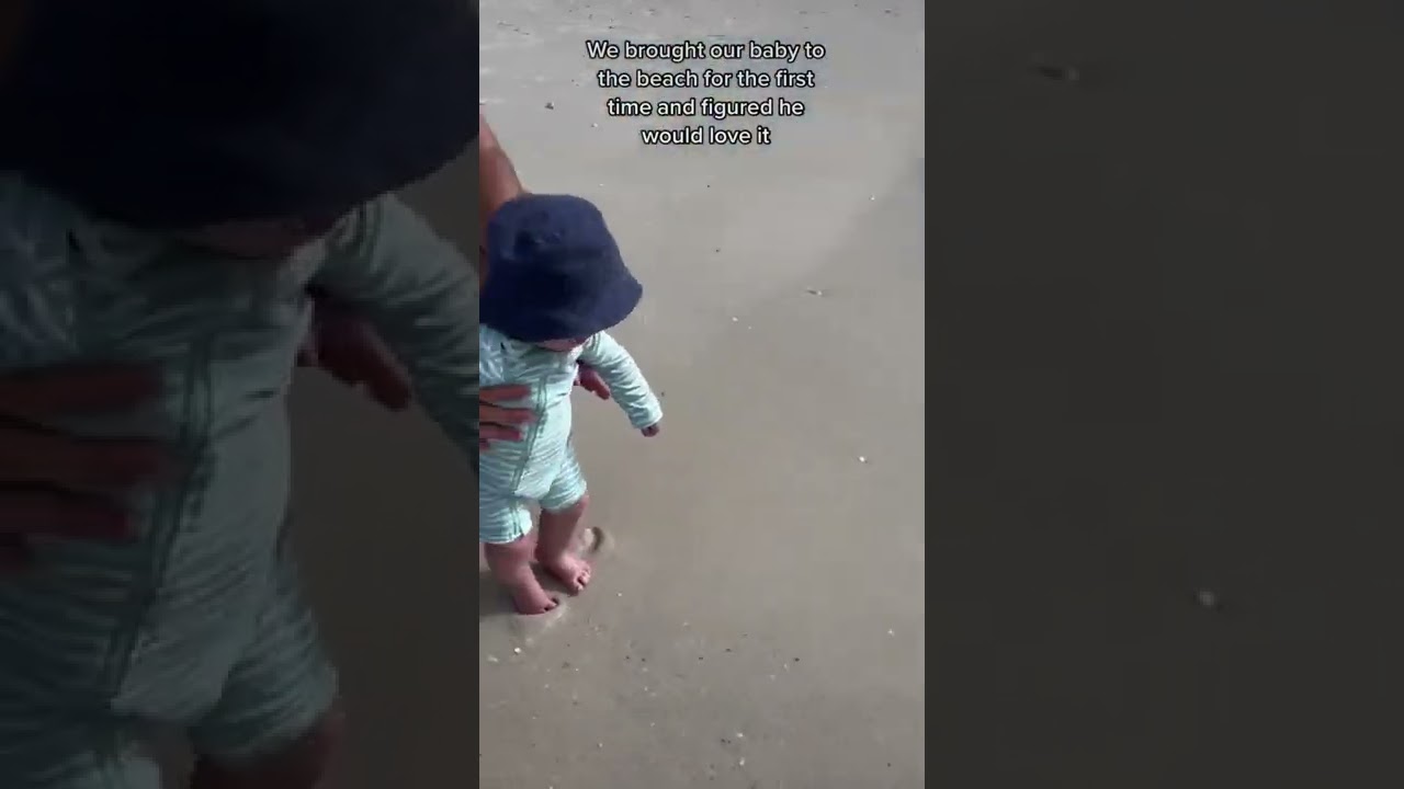 Baby’s first beach experience 