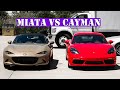 Nd3 miata vs porsche cayman s street driving comparison