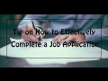 How to complete a job application