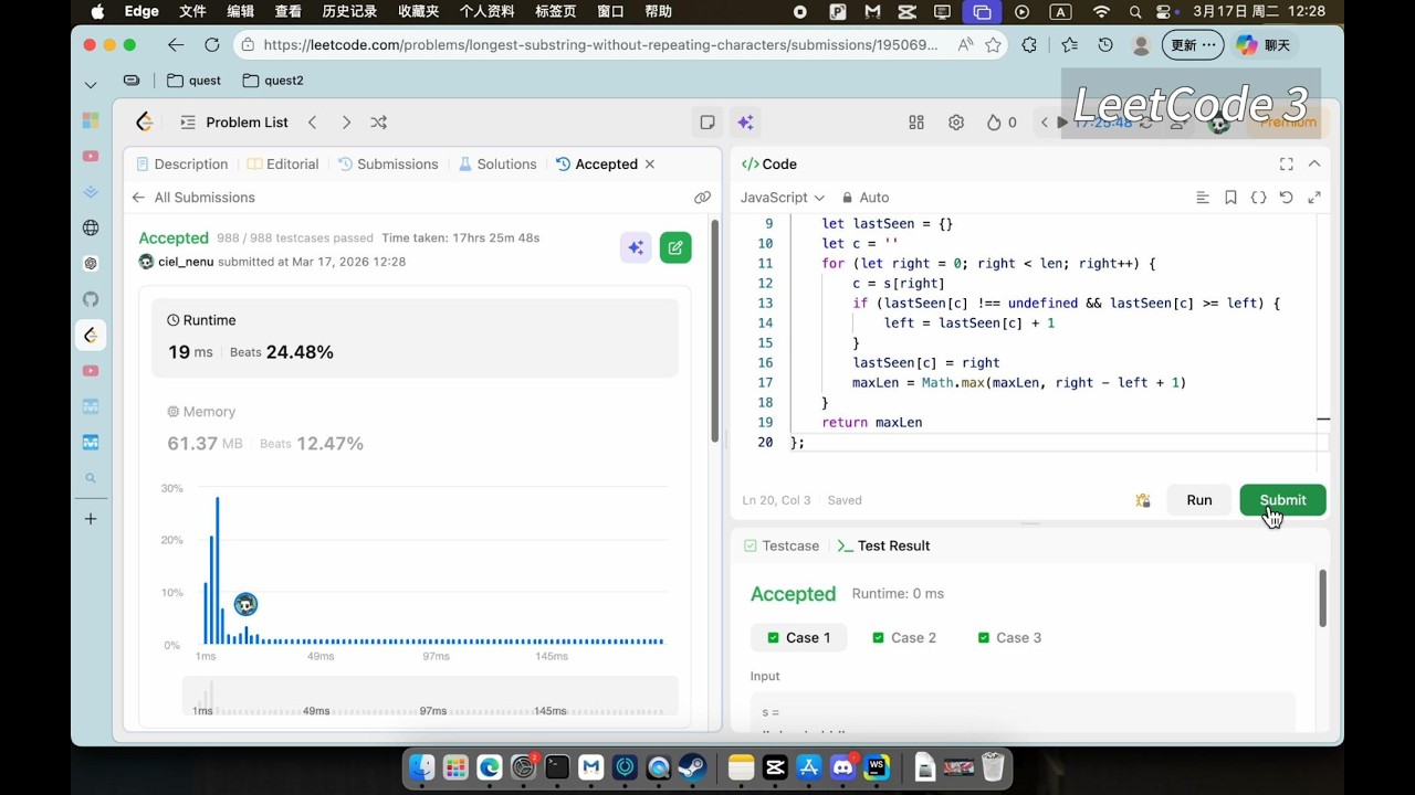 LeetCode 3 Longest Substring Without Repeating Characters - YouTube