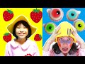 【寸劇】いちごのダンボール自販機から目玉グミ!?やっぱりきらこだけなんか変! スクイーズパンにスライムジュースで何にも食べられない! みこちゃんなりきりごっこ遊び 教育「意地悪しないでね」