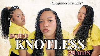Boho Knotless Braids on Microlocs | Beginner-Friendly Tutorial + Wash & Retie