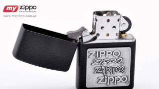 Зажигалка Zippo Pewter Emblem Black Crackle 363