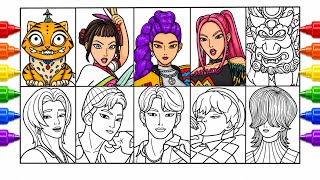 KPop Demon Hunters Coloring Pages - Full Cardboard Satisfying Coloring Kpop Characters