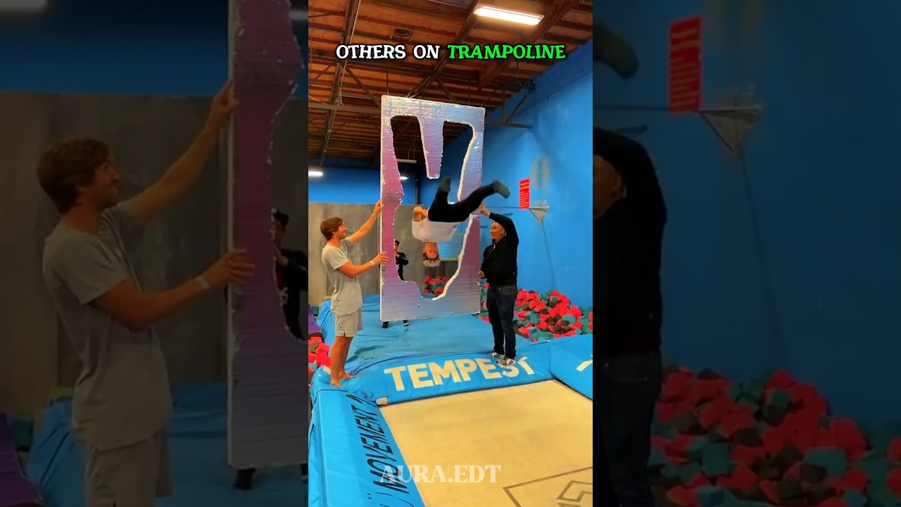 The Last Trampoline Jump Was Insane ☠️ #trollface #trampoline #games #edit