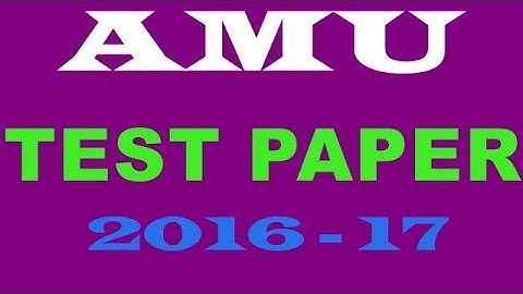 AMU CLASS IX ADMISSION TEST PAPER 2016-17