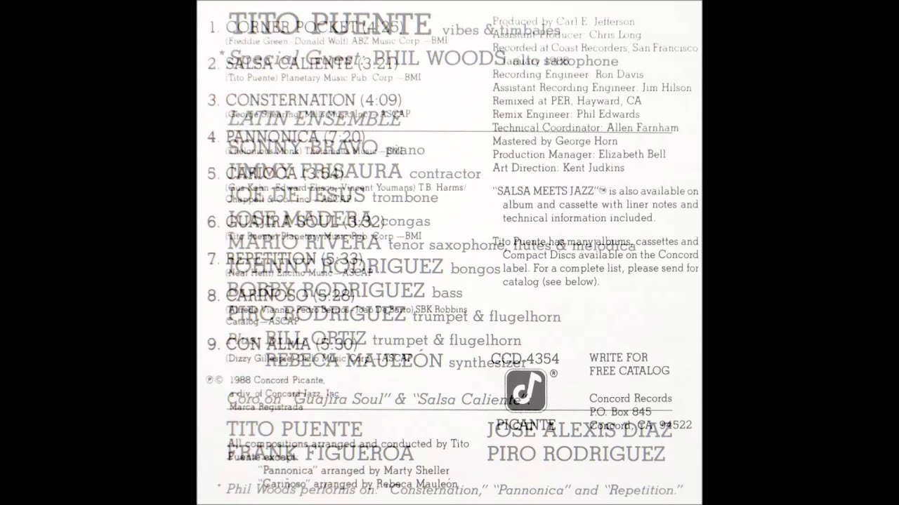 Watch Tito Puente - Carioca on YouTube Watch Tito Puente - Carioca on YouTube