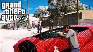 GTA 5 MOD VITA REALE DA BAMBINO #33  RONALDO JR RUBA LA LAMBORGHINI  SUPREME A LAMAR E SCAPPA VIA!