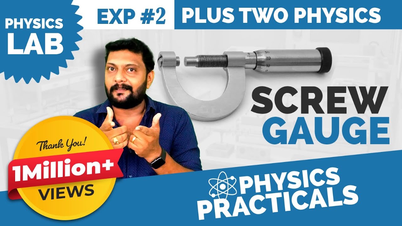 Plus Two Physics Practical Lab Screw gauge English Subtitles