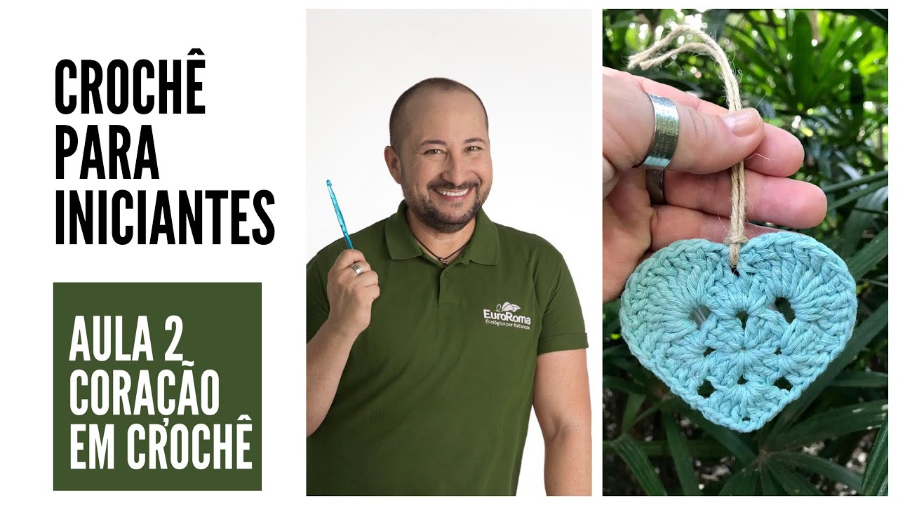 Coração em Crochê com Interpretação de Gráfico - Aula 2 para iniciantes