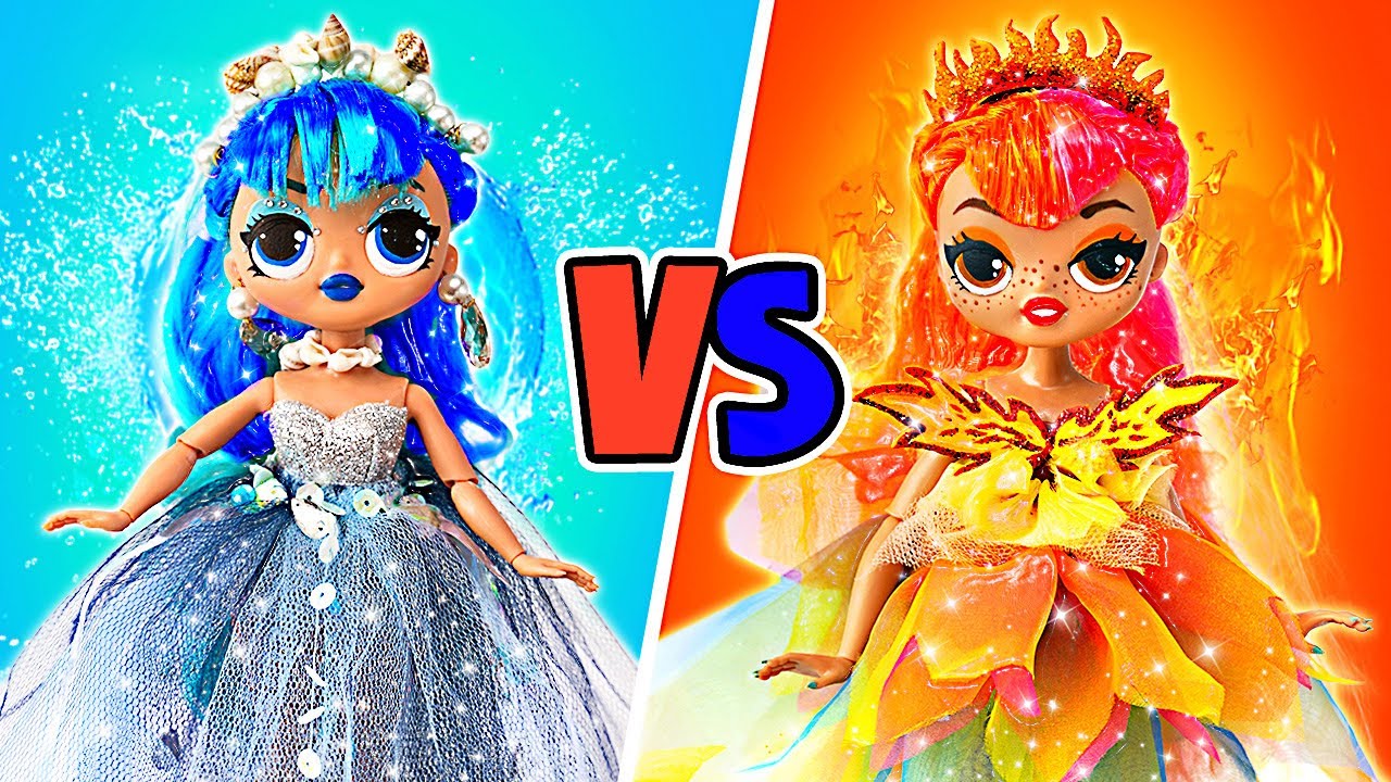 🔥💧 Кукла Огонь, Вода или Принцесса Пич? Эпическое Превращение! | Милые Кукольные Поделки 💖
