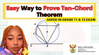 Easy Way to Prove Tan-Chord Theorem | Euclidean Geometry Grade 12 | Grade 11