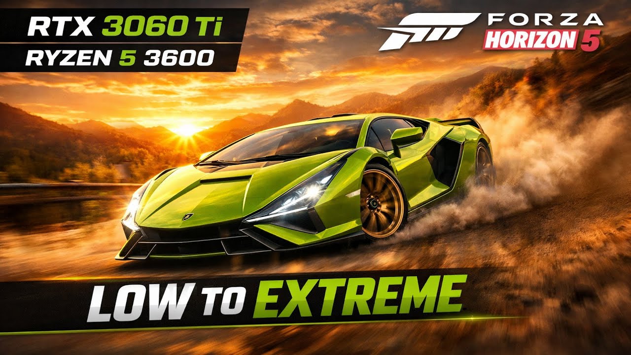 Forza Horizon 5 - RTX 3060ti with Ryzen 5 3600 - 1080p Banchmark