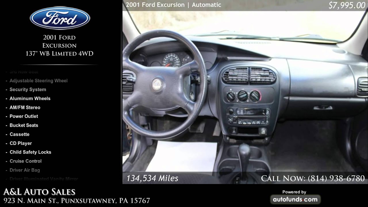 2001 Ford Excursion 137 WB Limited 4WD A&L Auto Sales, Punxsutawney