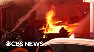 Video shows shocking moment of Queens explosion, sending NYPD officers to hospital