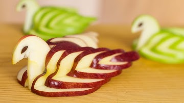 How to Make Apple Swan Garnish