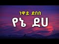 Neway Debebe Yene Deha Lyrics ነዋይ ደበበ የኔ ደሀ 90s Ethiopian Music Newaydebebe