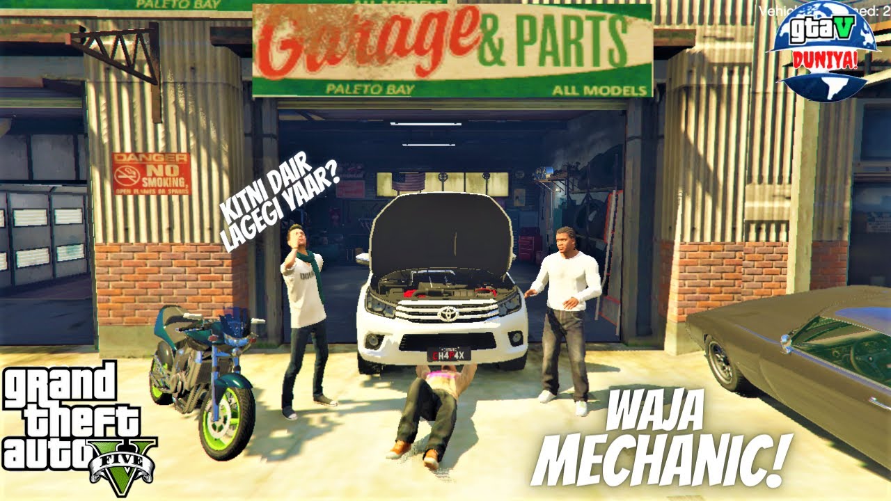 Franklin's Car Got Damaged In Gta V | WAJA Mechanic Fixed Franklin's Car | Toyota Hilux | Gta 5 2020