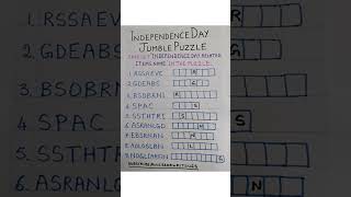 INDEPENDENCE DAY JUMBLE PUZZLE IN ENGLISH (FIND OUT INDEPENDENCE DAY RELATED ITEMS) #shortsviral