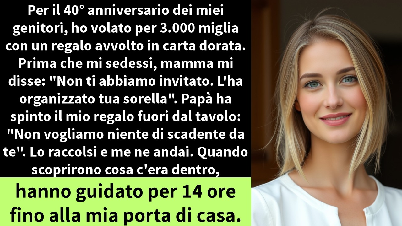 Per il 40° anniversario dei miei genitori, ho volato per 3.000 miglia con un regalo avvolto in carta