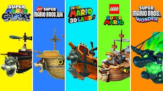 Evolution of Bowser Airships in Super Mario Game and LEGO, Movie (1988 to 2023)