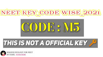 NEET ANSWER KEY 2021 CODE WISE CODE M5