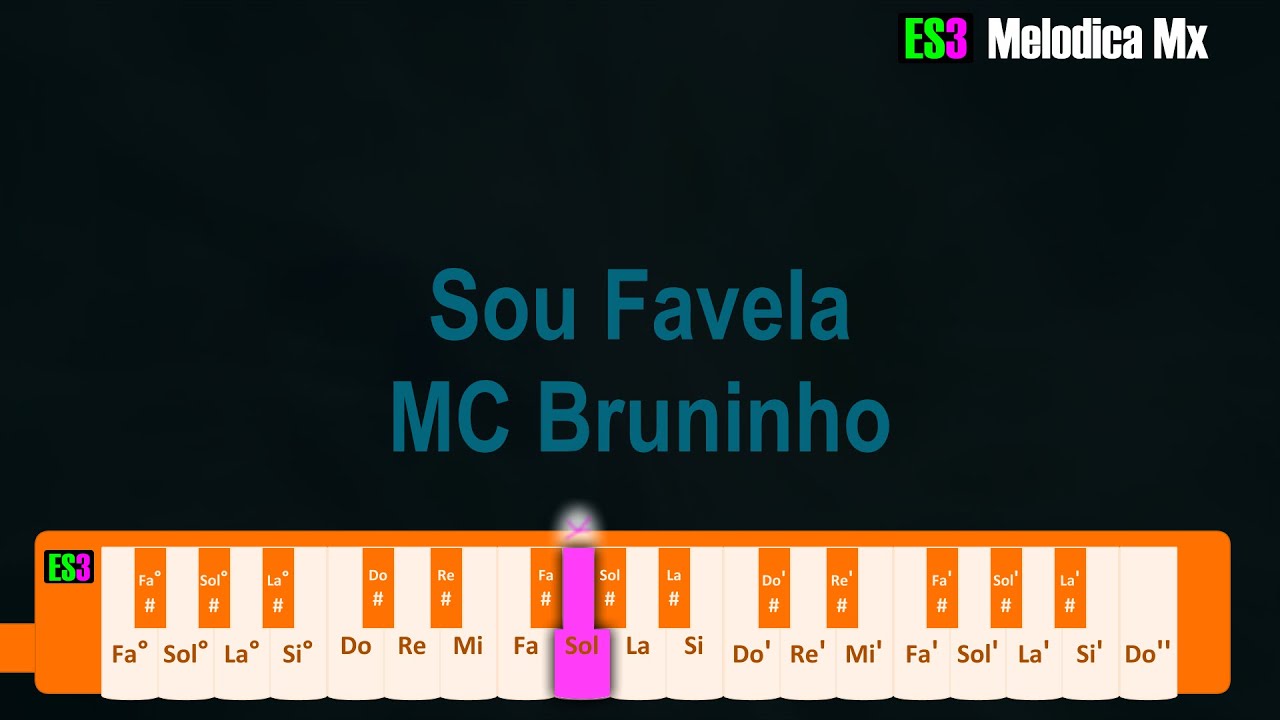 Sou Favela MC Bruninho Melodica Con Notas.