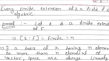 Every finite extension of K a field F is algebraic , M.sc semester - 4 mathematics ~ Mathotec