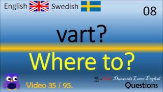 35 Questions frågor Svenska - Engelska Ord / Swedish - English Words lärande English