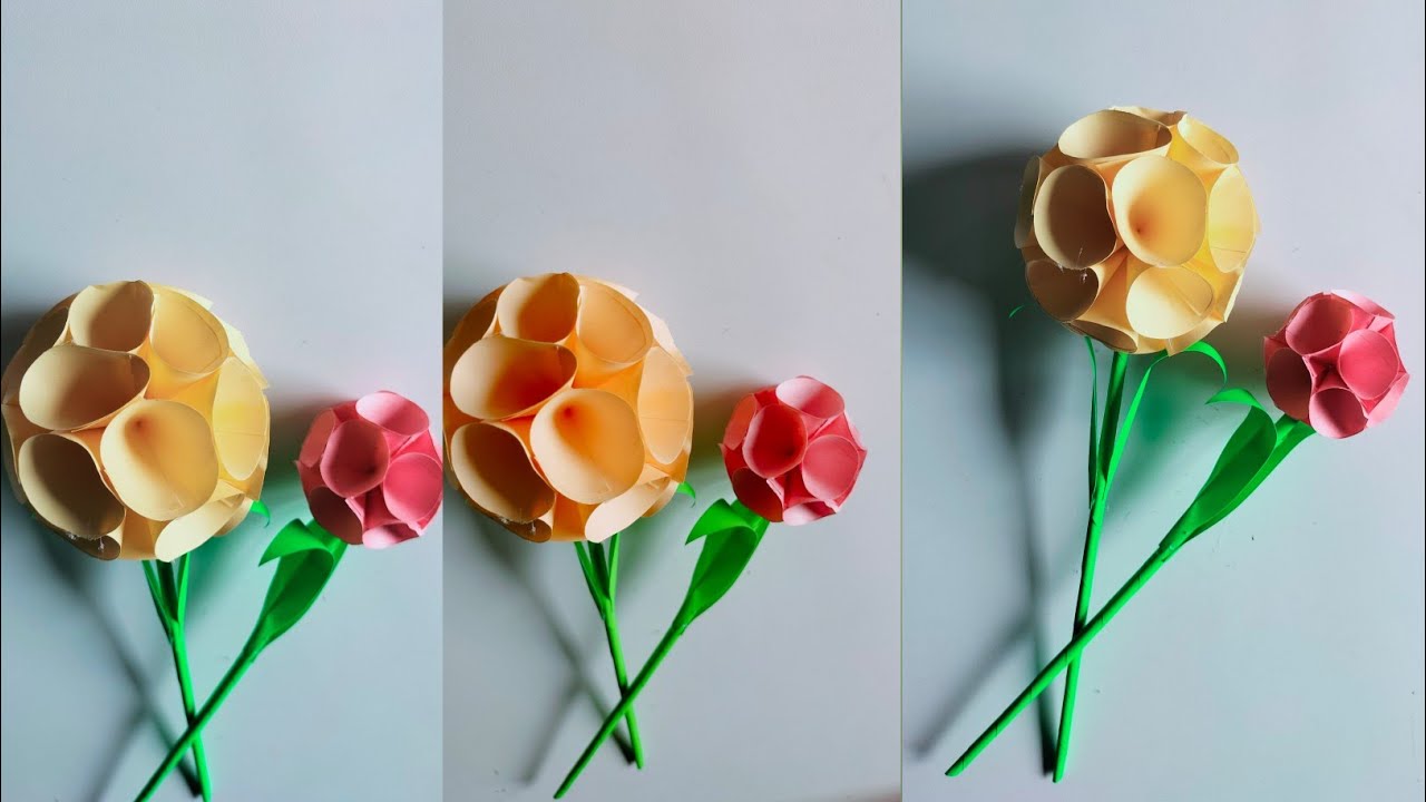 Beautiful flowers Craft idea easy// paper craft Ideas @Eti Creative ...