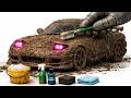 The Most Satisfying Cleaning of a Muddy 1:24 Mazda RX-7 Model Car After Extreme Damage 🥵