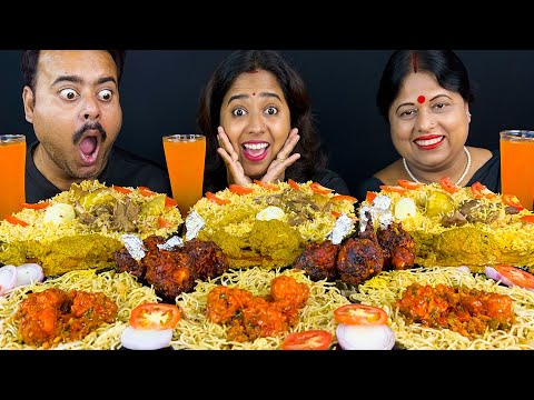 Spicy Noodles🔥Spicy Chicken Chaap, Mutton Biryani, Chicken Lollipop, Street Food Eating Challenge