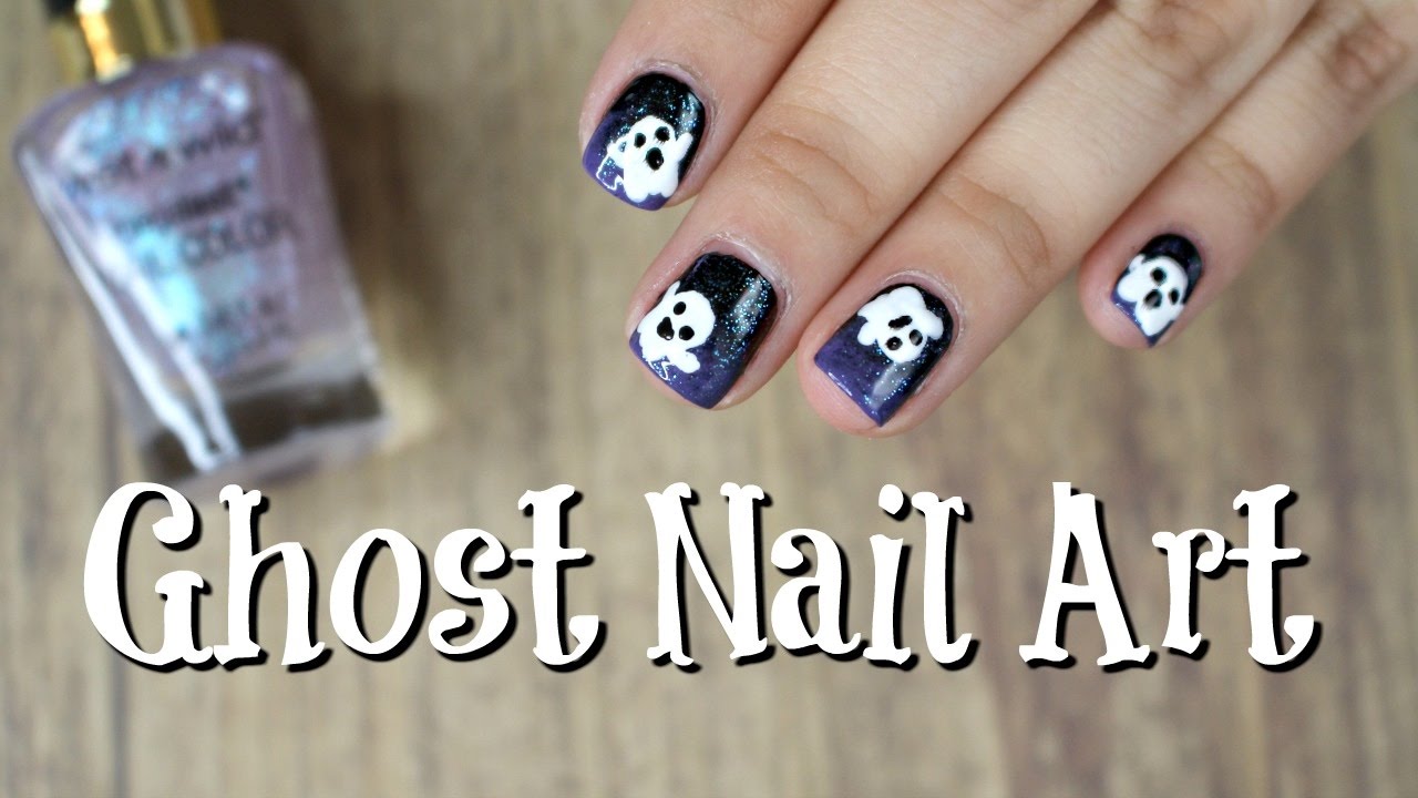 ghost nail art tutorial