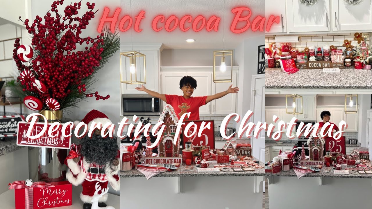 DECORATING MY KITCHEN FOR CHRISTMAS| HOT COCOA BAR SETUP| NEW HOLIDAY FINDS| AMAZON PACKAGES
